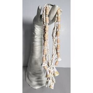 Vintage 1970s Puka and Conch Tip Shell Carol Dauplaise Beach Wedding rare